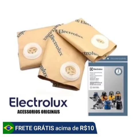 Kit 3 Sacos Aspirador Electrolux A10s, A10t, A10, Gt2000 Cse09 bocal 65mm