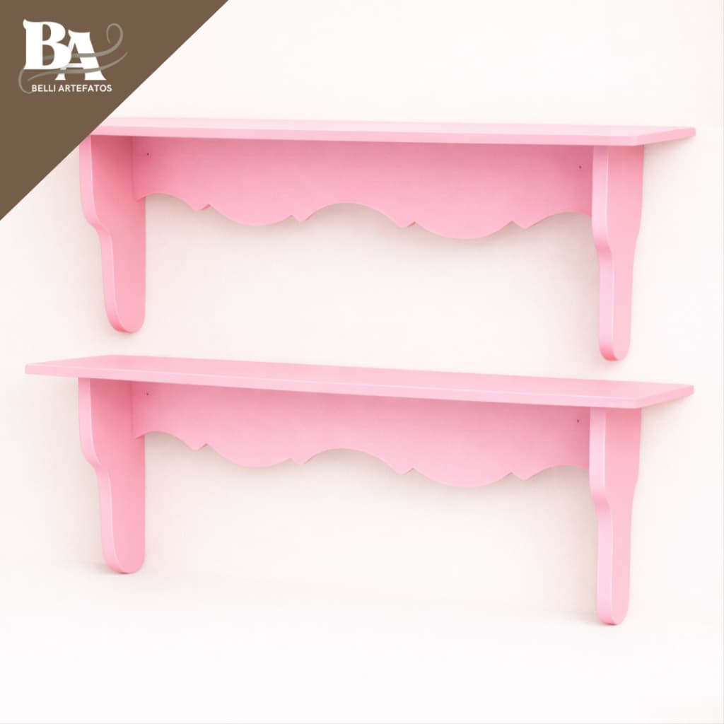 Kit 2 Prateleiras Decorativas Modelo Quarto Meninas