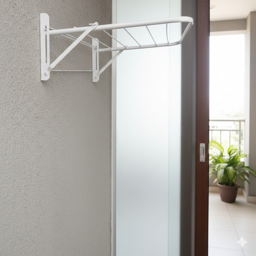 Varal de Parede em Aço muito Resistente Kit Completo Apartamento e casa
