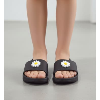 Chinelo Sandália Slide bebê infantil  FLOR  Feminino com elástico do 16 ao 25 ESCOLAR