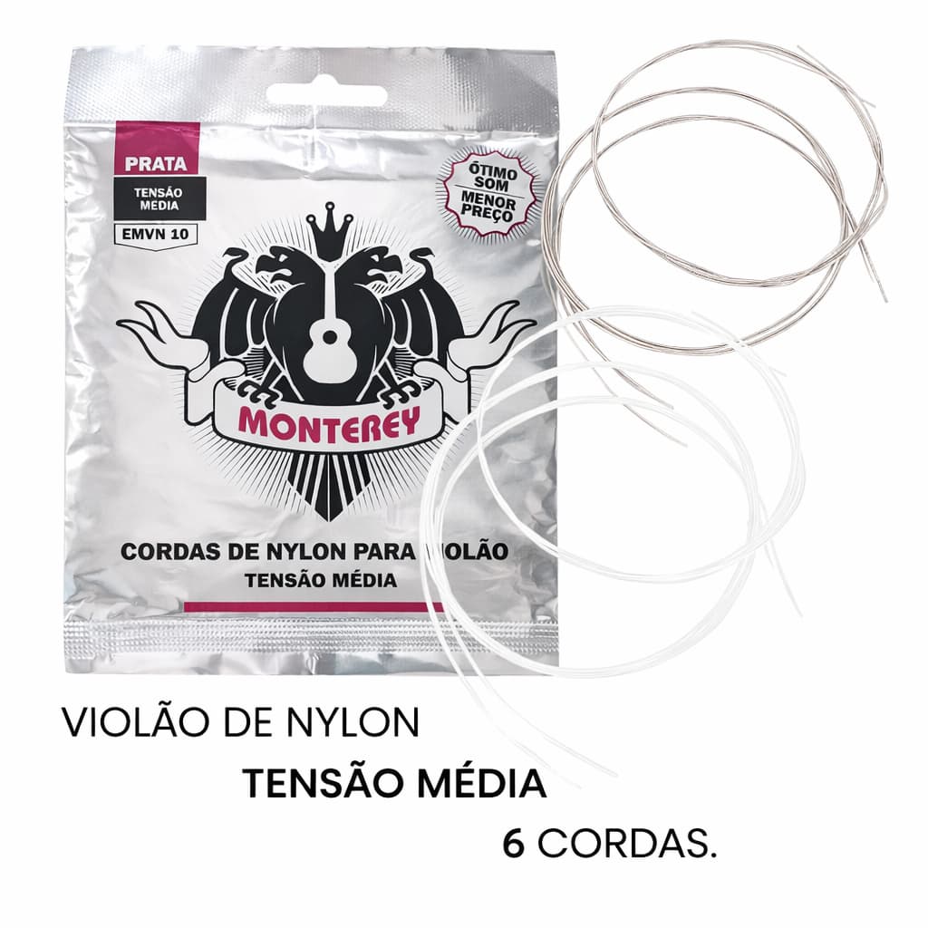 ENCORDOAMENTO VIOLÃO MONTEREY EMVN10 NYLON TENSÃO MÉDIA