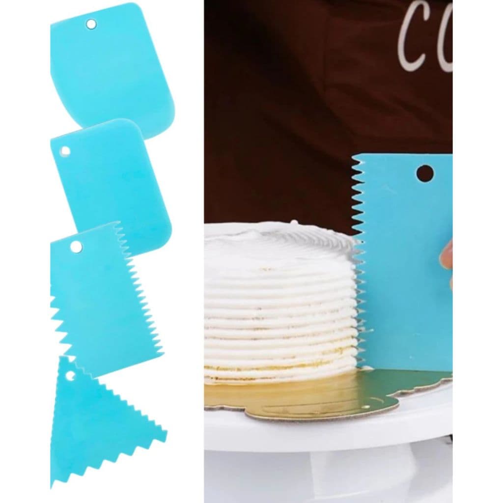 t 4 Espátulas Confeitaria para Bolo Chantilly Creme Cobertura Profissional Sortidas - bolo confeitar