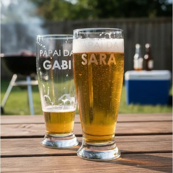 Copo para Cerveja Tulipa em Vidro  Personalizado Jateado à Laser 200 ml