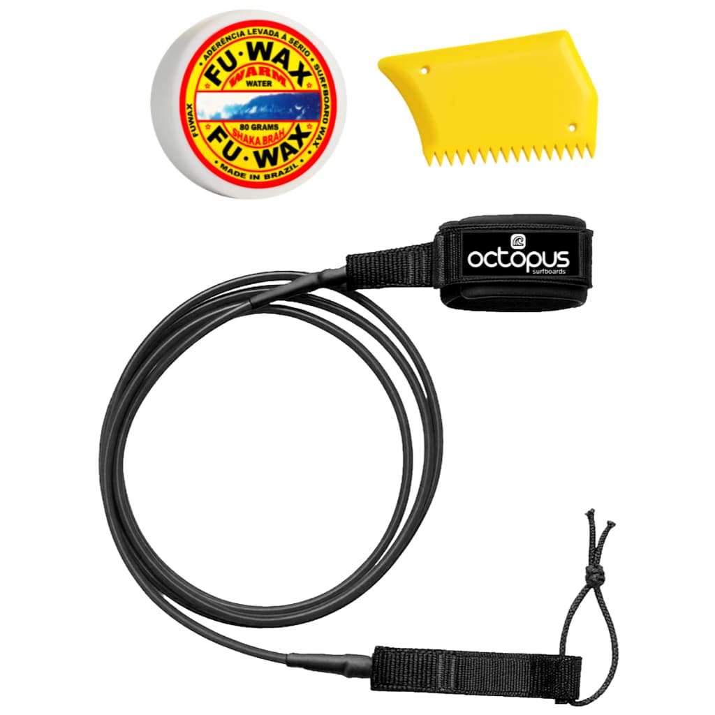 Leash Strep Prancha Surf 6´x 6,5mm+ Parafina Surf 80 Gr