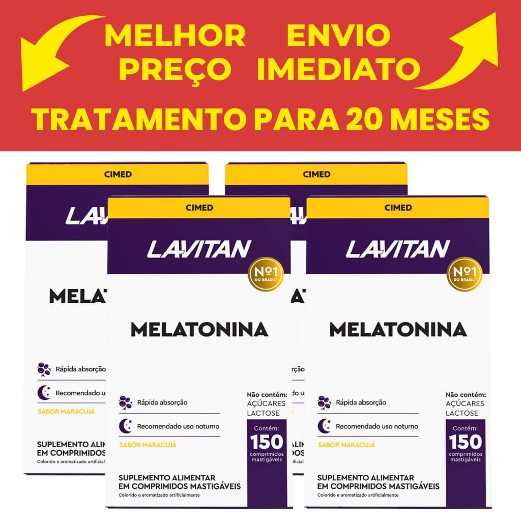 Kit Acompanha 4 Melatonina de Maracujá Lavitan Com 150 Unidades Cada Um - CIMED
