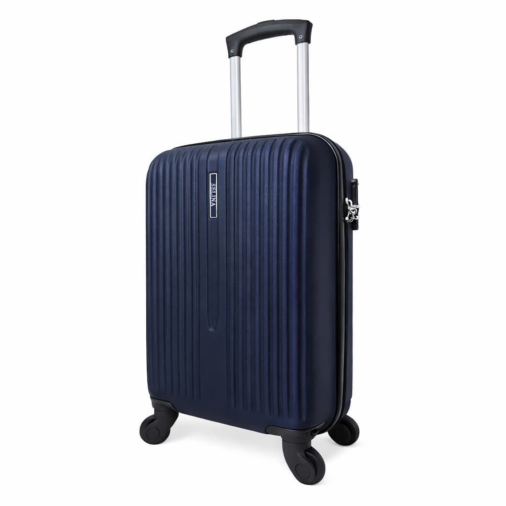 Mala de Viagem/Bordo Azul Rígida Pequena 10KG Rodas 360° Resistente Medidas ANAC Cadeado Embutido