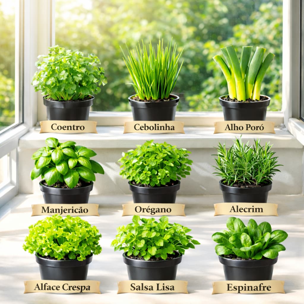 kit para horta 9 tipos de sementes + 9 vasos 200ml+substrato p germinação alface coentro salsa espinafre alho cebolinha