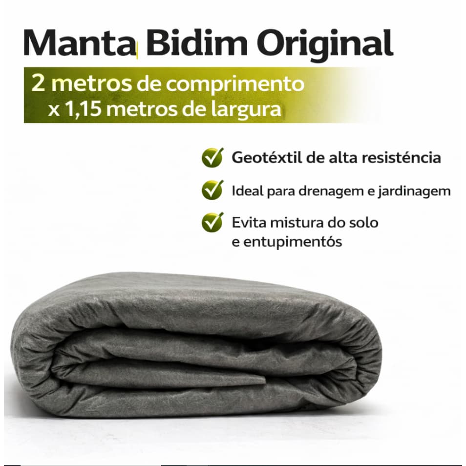 2 Metros Manta Bidim 1,15 Largura Drenagem Jardim Vasos  E Solo