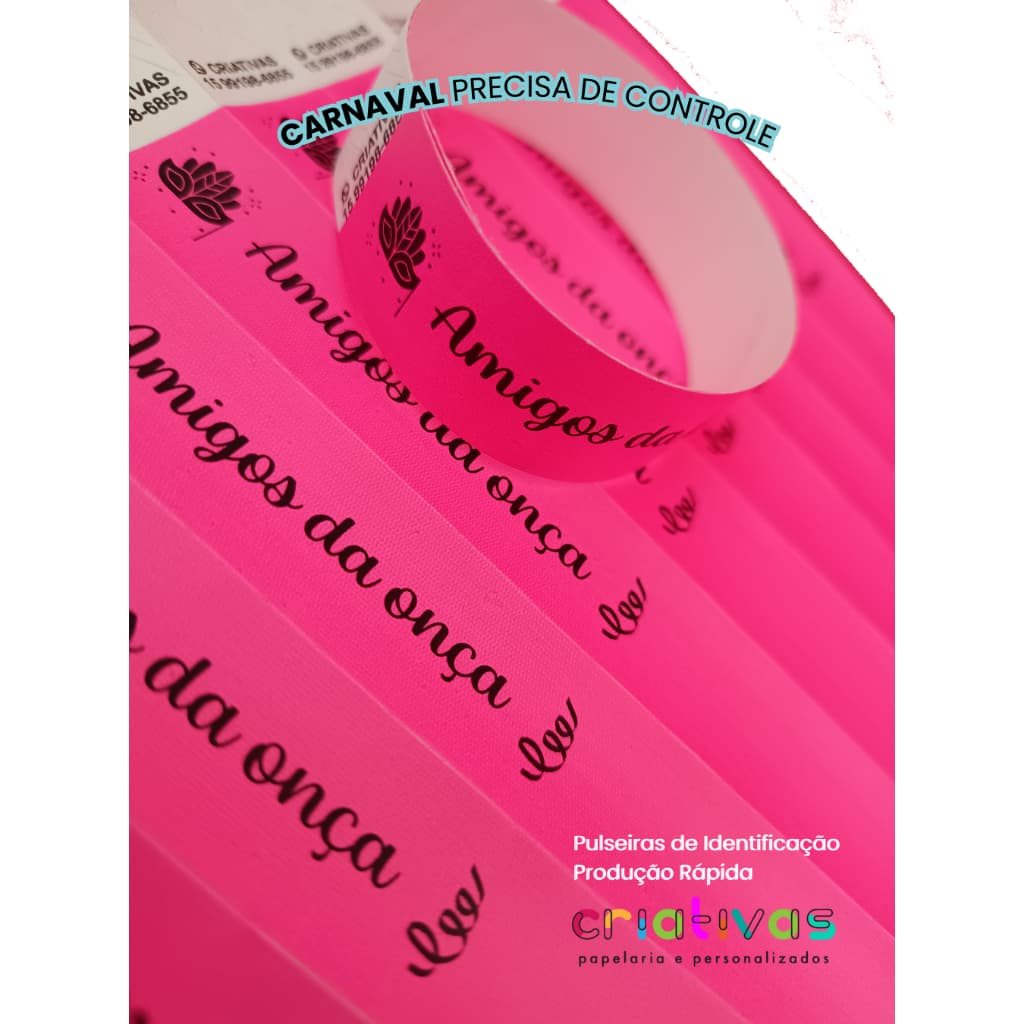 100 Pulseiras de Identificação Carnaval | Controle de Acesso para Eventos