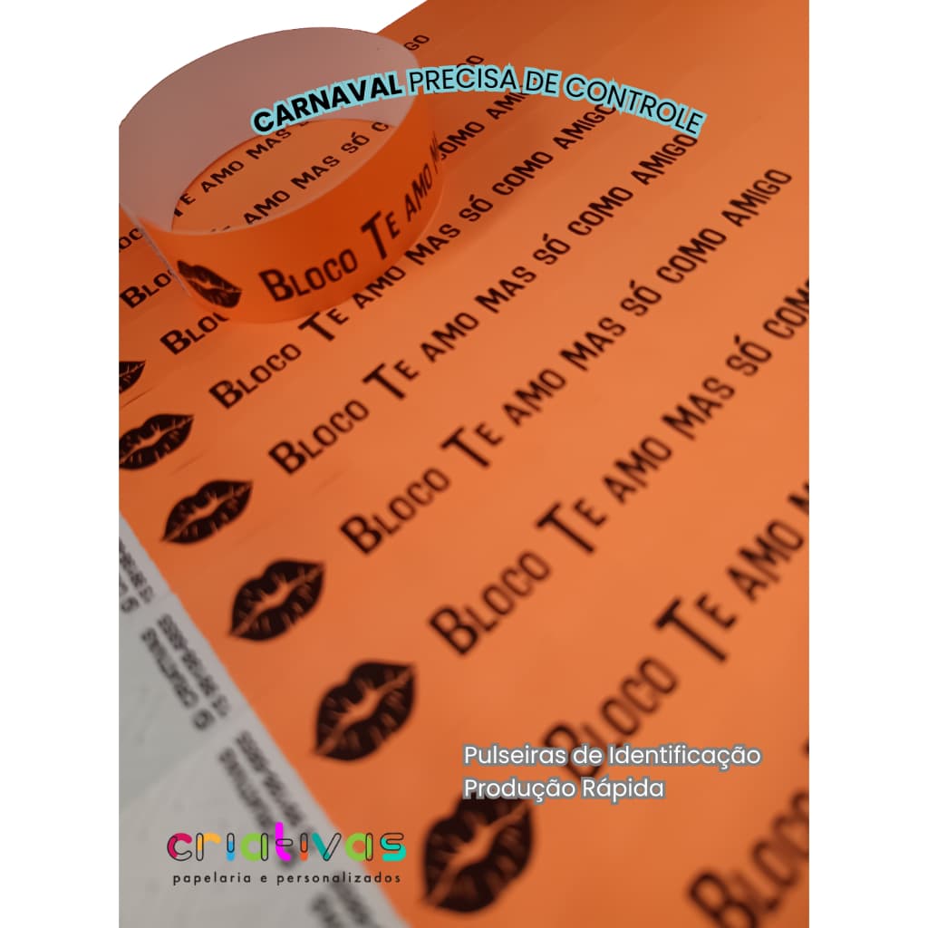 50 Pulseiras de Identificação para Carnaval | Bloco e Evento