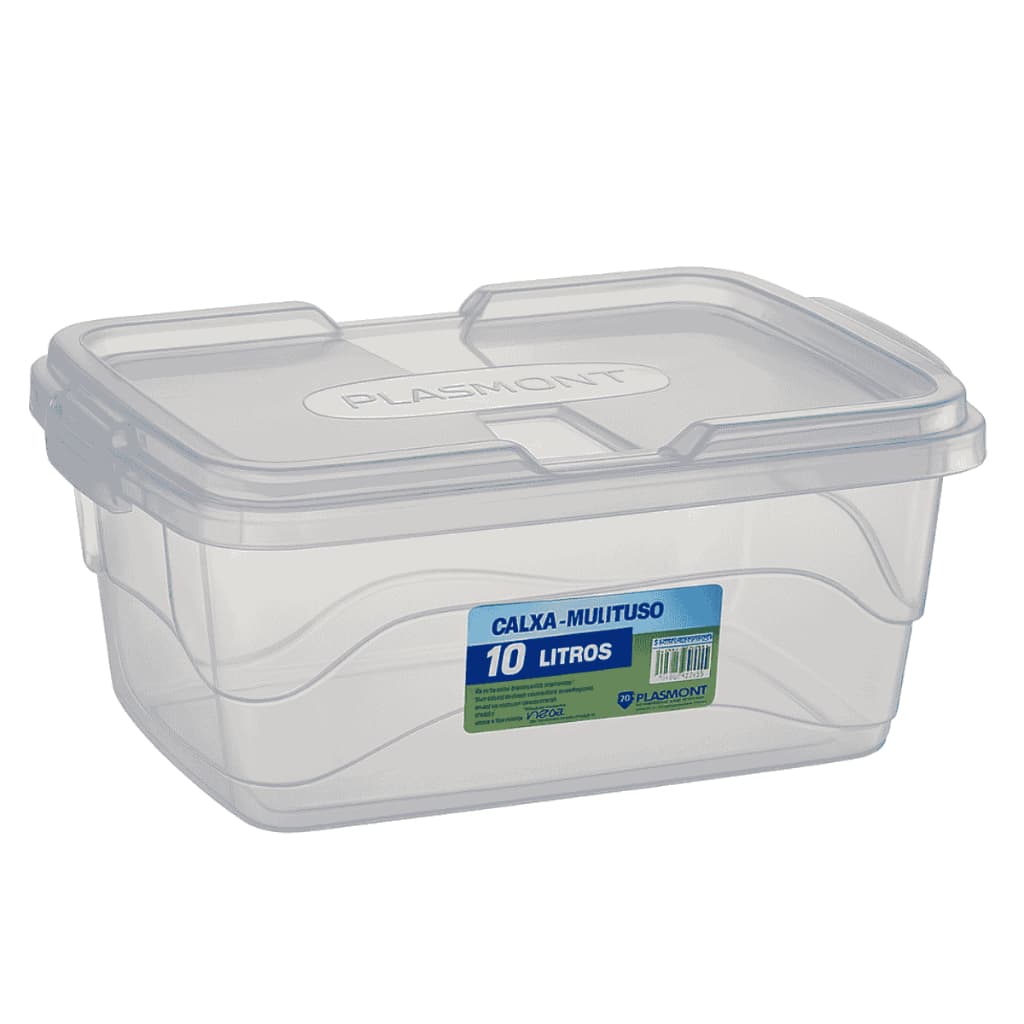 Kit 2, 4 ou 6 Caixas Organizadoras Multiuso c/ Trava | Tamanhos 10L Casa Escritório