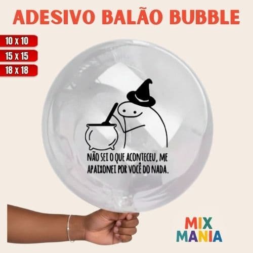 Adesivo para Bubble "FLORK APAIXONADO"/Vinil Bubble/Adesivo para bexiga e balão/Kit de adesivos
