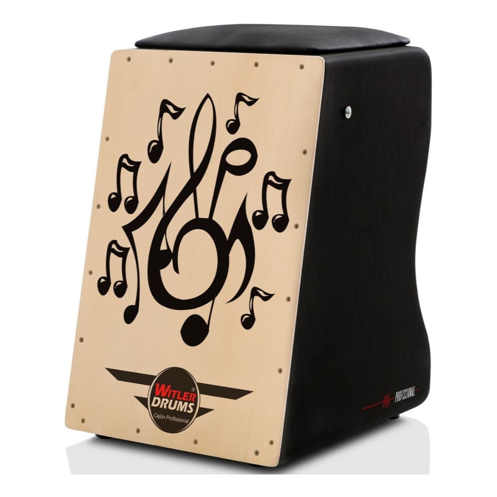 CAJON TRADICIONAL ELETRICO PRETO | NATURAL MUSICAL KIT (MA)