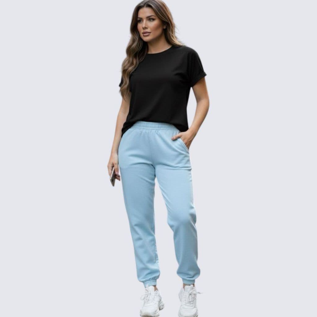 Calça moletom feminina Jogger Cintura Alta Casual Básica Calça Jogger Gringa