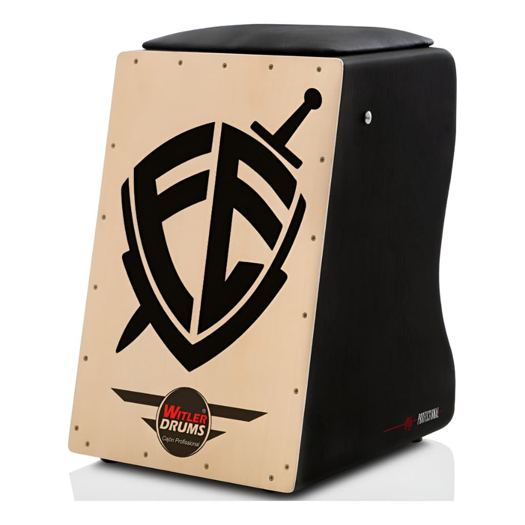 CAJON TRADICIONAL ACUSTICO PRETO | NATURAL FE - MA