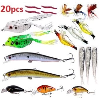 kit com 20 iscas artificiais diversas 3cm a 10cm - envio imediato