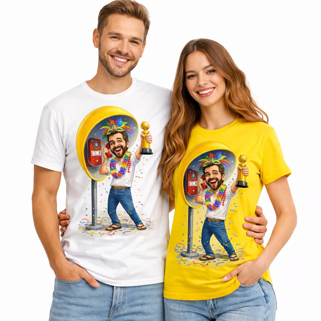 Camiseta Carnaval Wagner Camiseta Estampa Divertida Blusa 100% Algodão Várias Cores Globo de Ouro 2026 Unissex