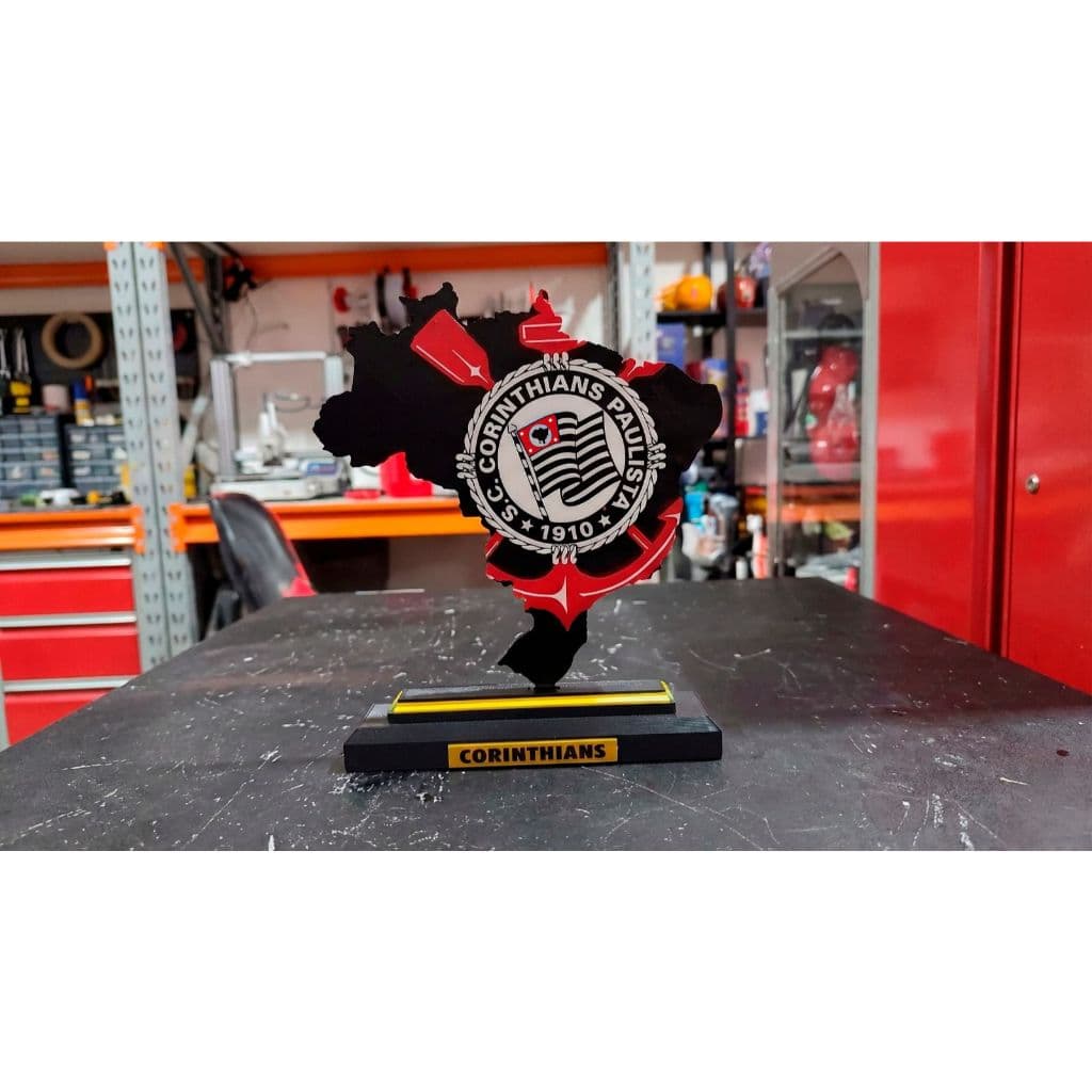 Escudo Corinthians Placa Decorativa Impressão 3D