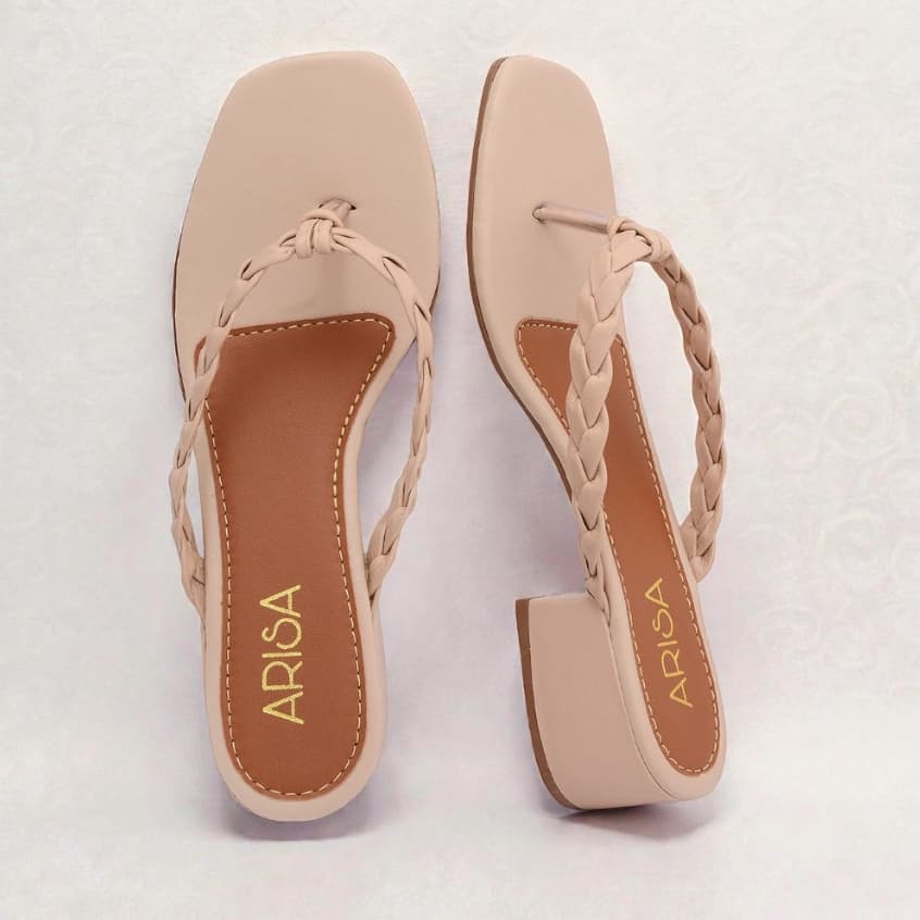 Tamanco De Dedo Salto Bloco Chinelo Com Saltinho  Arisa