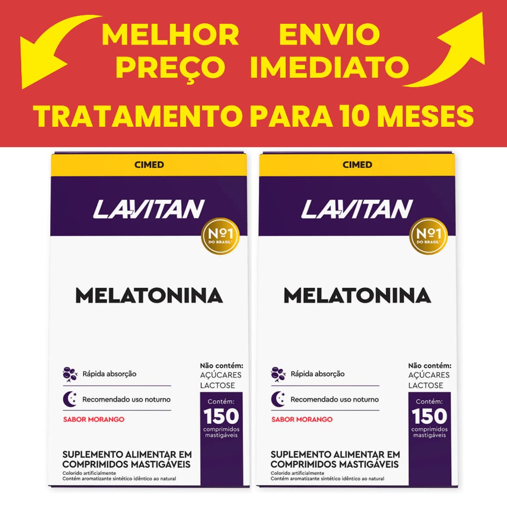 Kit Com 2 Lavitan Melatonina Morango - CIMED
