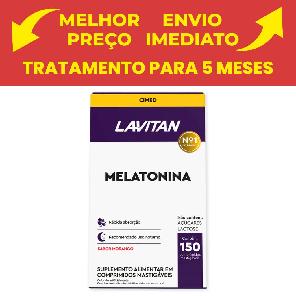 Melatonina  Morango Contém 150 comprimidos - Lavitan CIMED