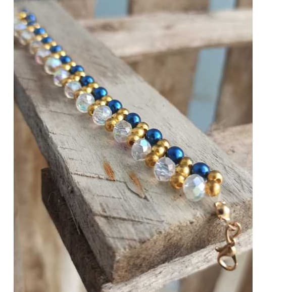 Pulseira Trio Azul com Pontos de Luz em Zircônia Premium