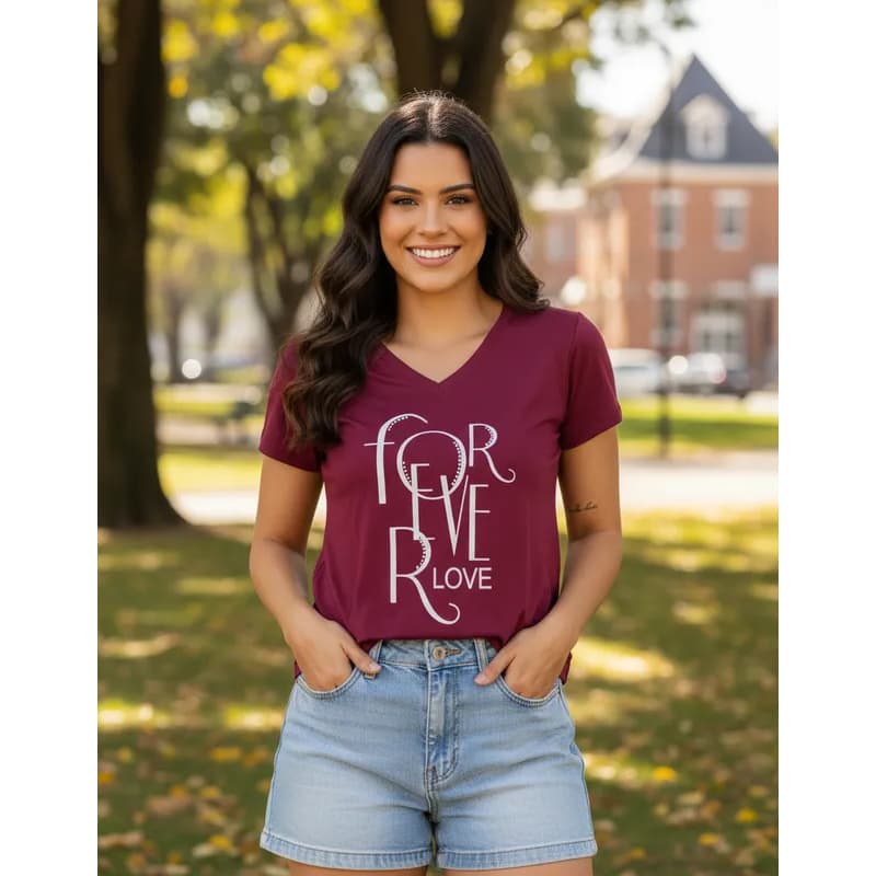Blusa Feminina Estilosa Decote V Tecido Viscolycra Confortável Estampa Exclusiva  M ao G2 Pluz Size