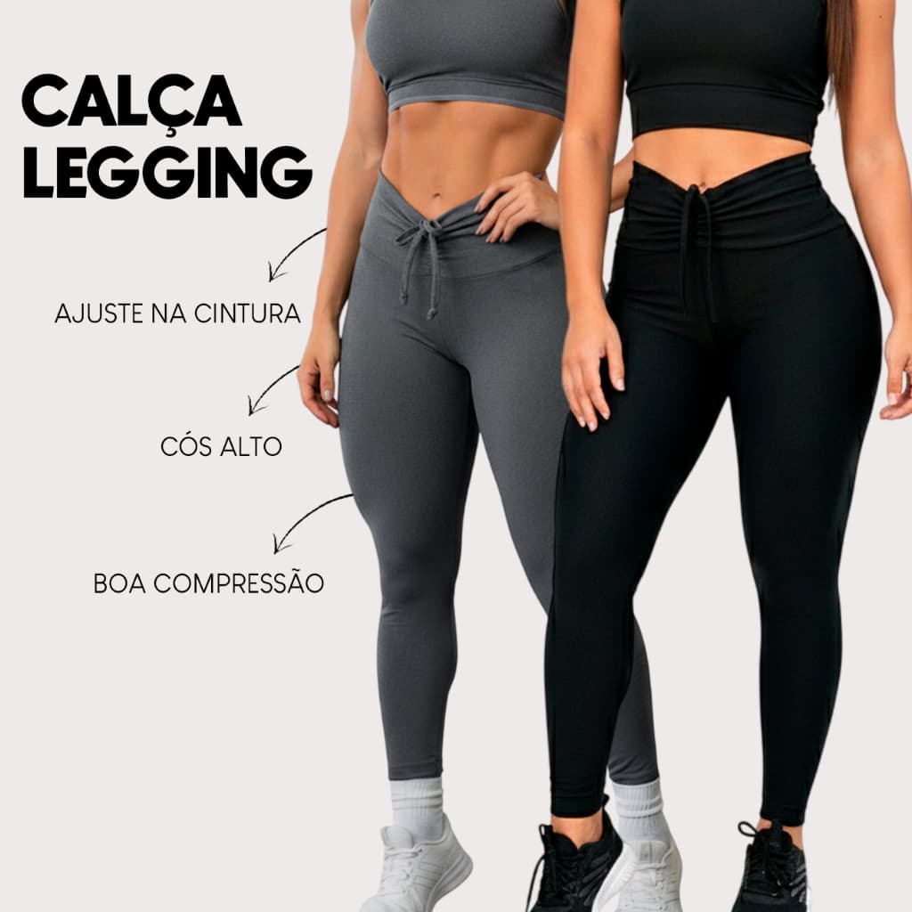 Calça Legging Suplex Feminina Esportiva Cintura Alta Modeladora Básica Fitness para Academia e Dia a Dia do P ao GG