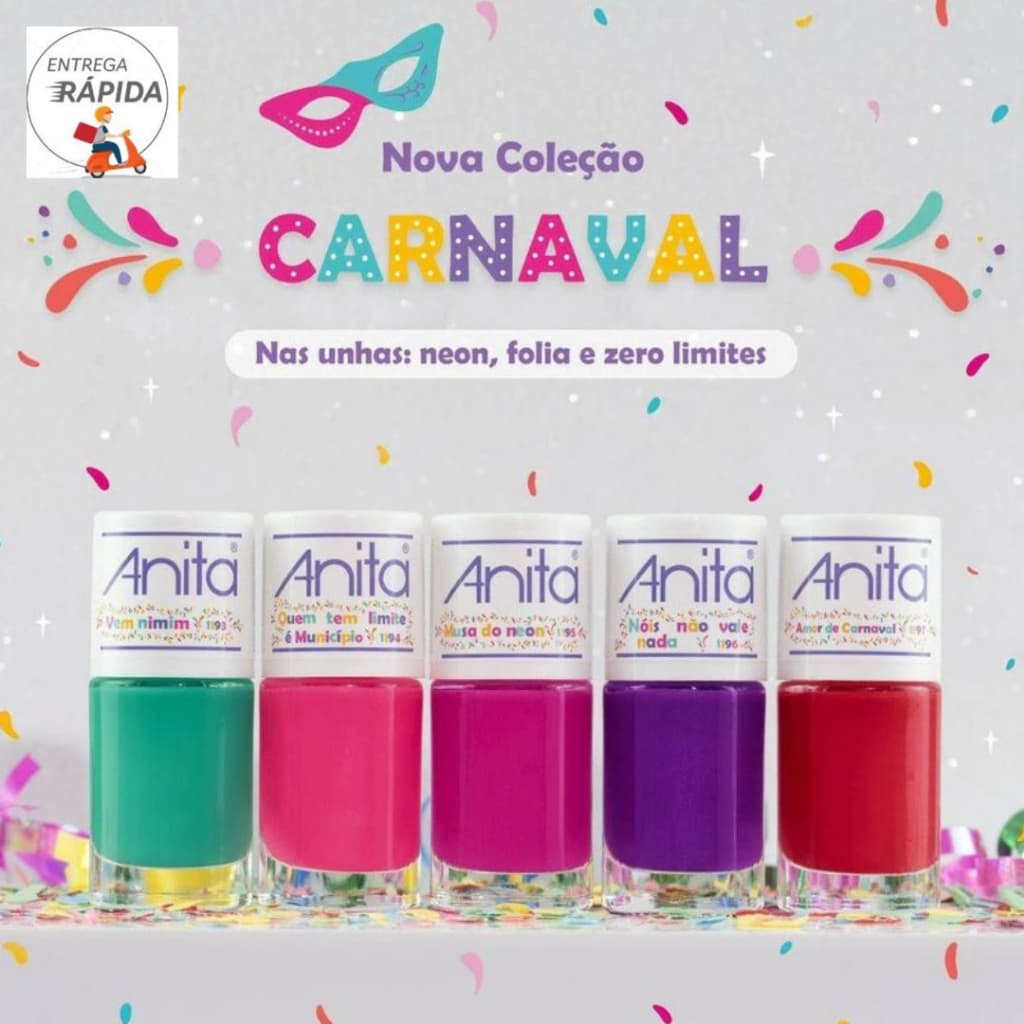 KIT 5 ESMALTES ANITA  CARNAVAL 2026 LANÇAMENTO
