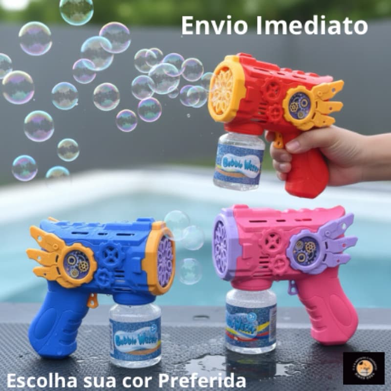 Lança Bolhas de Sabão Pistola Diversão Crianças Brinquedo Bazuca Maquina Automatica de Bolhas