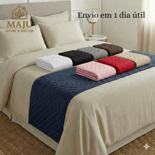 Peseira Manta Cama Casal e Queen Matelada Ultrassônica Microfibra 100% Poliéster