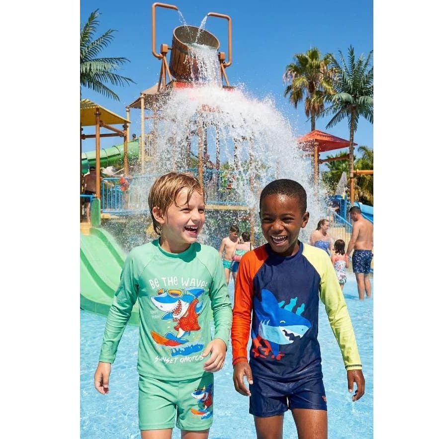Kit Camiseta Térmica Infantil +Sunga Boxer Piscina Praia Verão Menino Criança Juvenil UV50