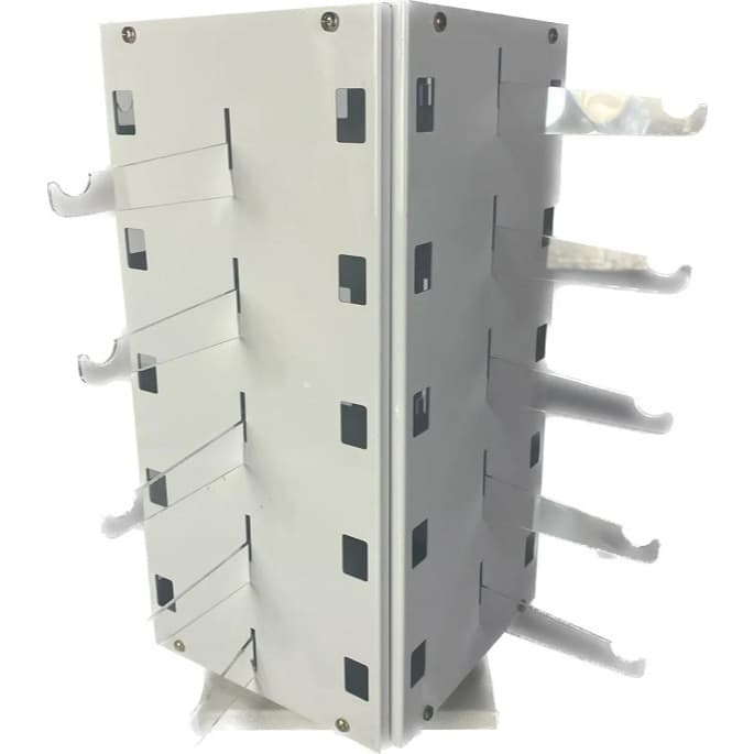 Suporte  De Balcão Giratório Para 20 Óculos Em Metal Branco