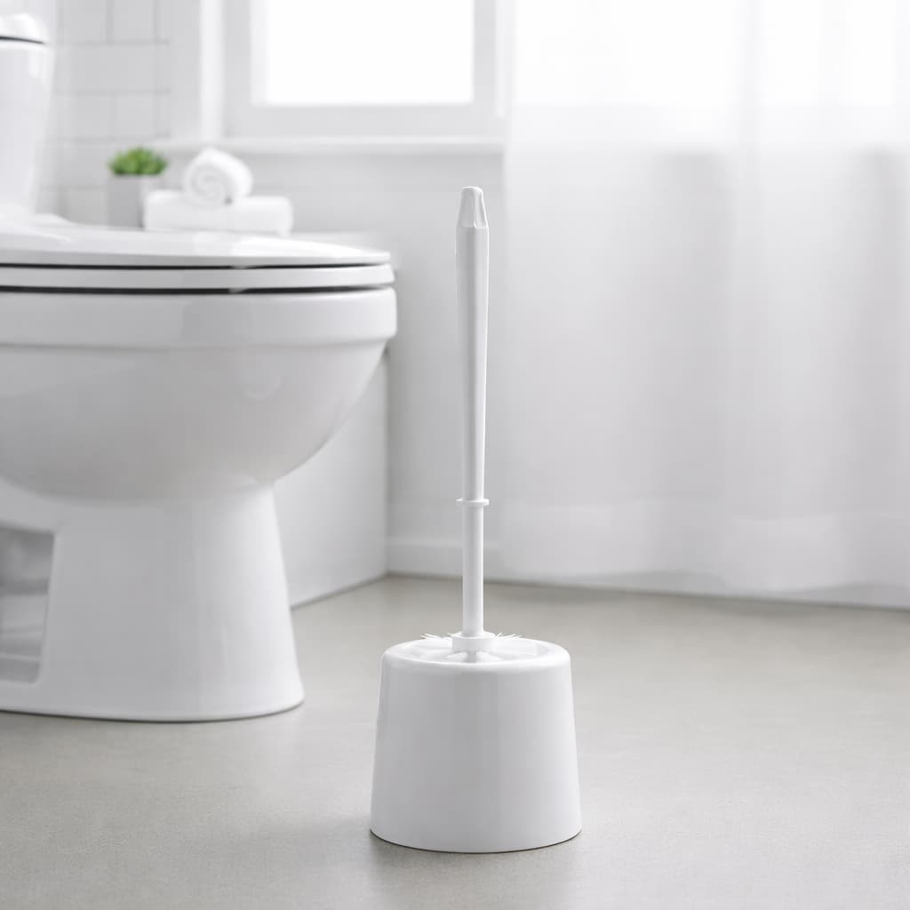 Escova Sanitária Com Suporte Higiênica Resistente Para Limpeza de Vaso Banheiro