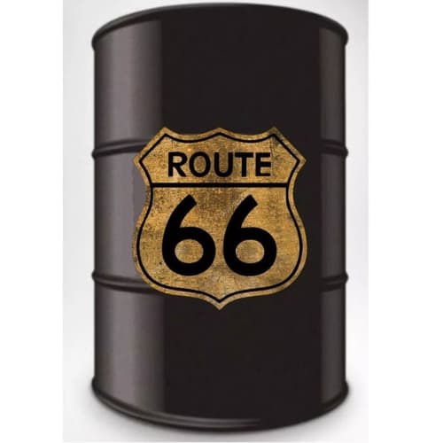 Adesivo Decorativo Route 66 Rota 66 de Barril Tonél Tambor Adega 200 litros Adesivo para Decoração de Parede 50X50cm