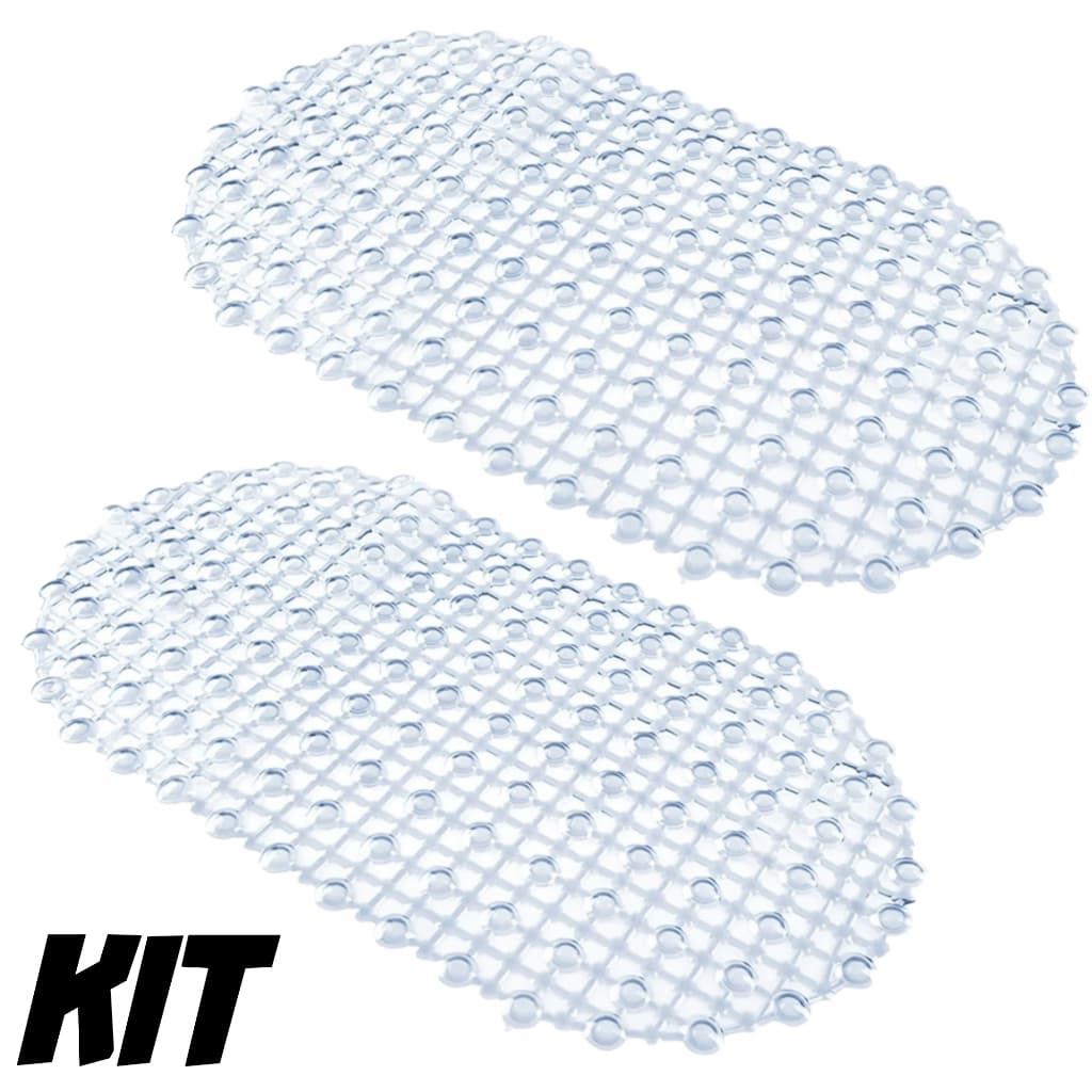 Kit 1-2 Tapete Antiderrapante Para Box Banheiro Chuveiro PVC Com Ventosas Segurança Colorido Várias Cores