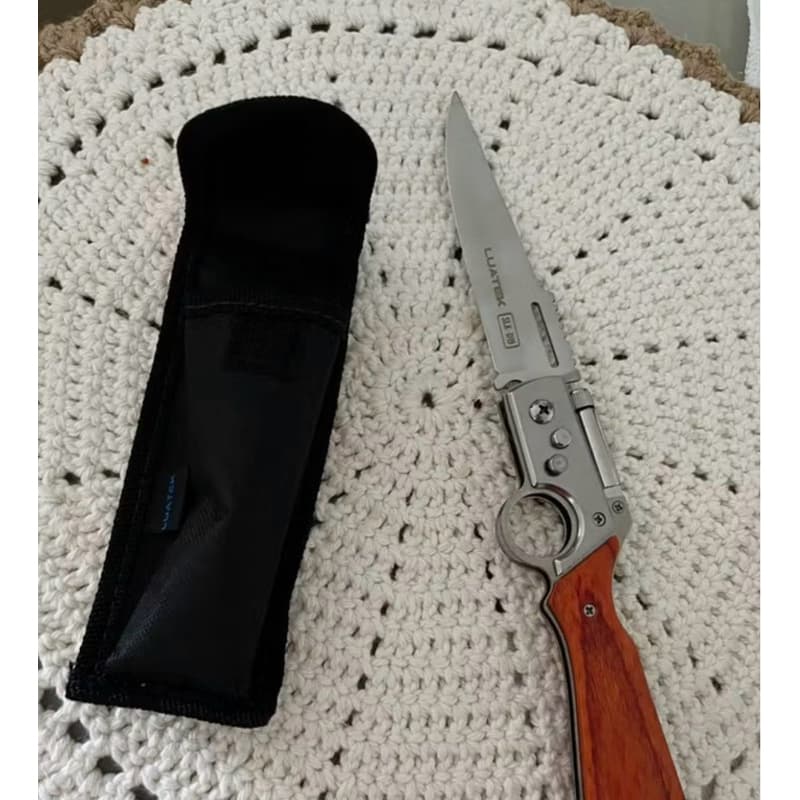 Canivete Automatico 25cm O ENVIO DE BRASÍLIA Saque Rapido Com Travar Clipe Caça Pesca Cozinha Com Mini Lanterna