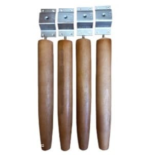 kit 4 Pé palito madeira 25 cm com chapinhas de metal
