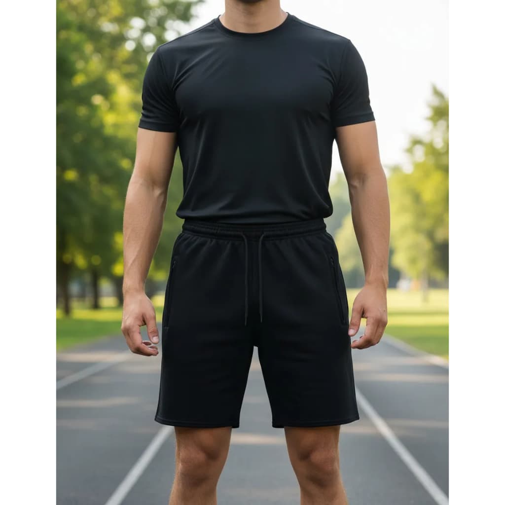 bermuda moletom masculino adulto 2 bolsos lateral com ziper