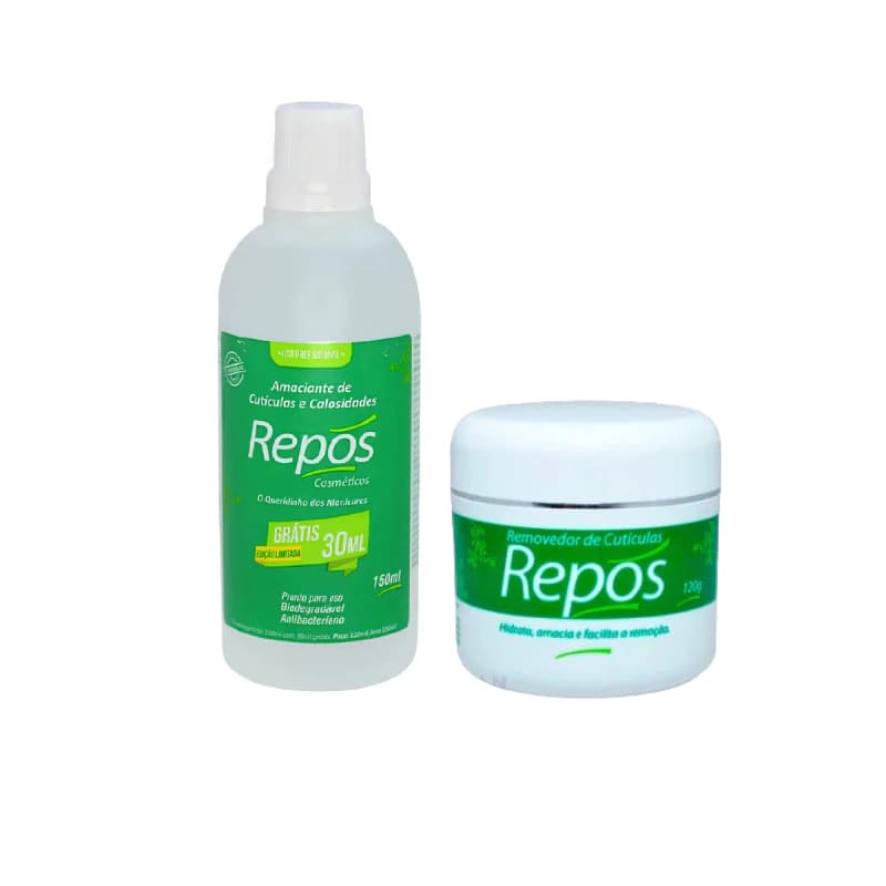 Amaciante Amolecedor Cutículas Calosidades Repós 150ml + Creme Removedor Cutículas Repos 120gr