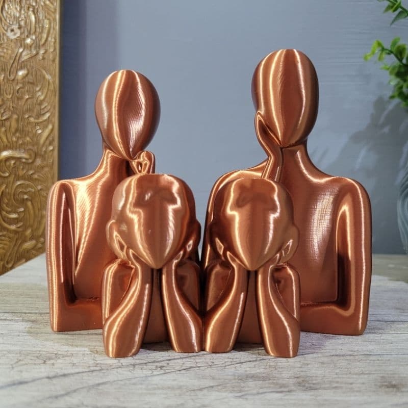 Escultura decorativa família com ou sem palavra família minimalista kit trio ou quarteto 3D escolha a sua