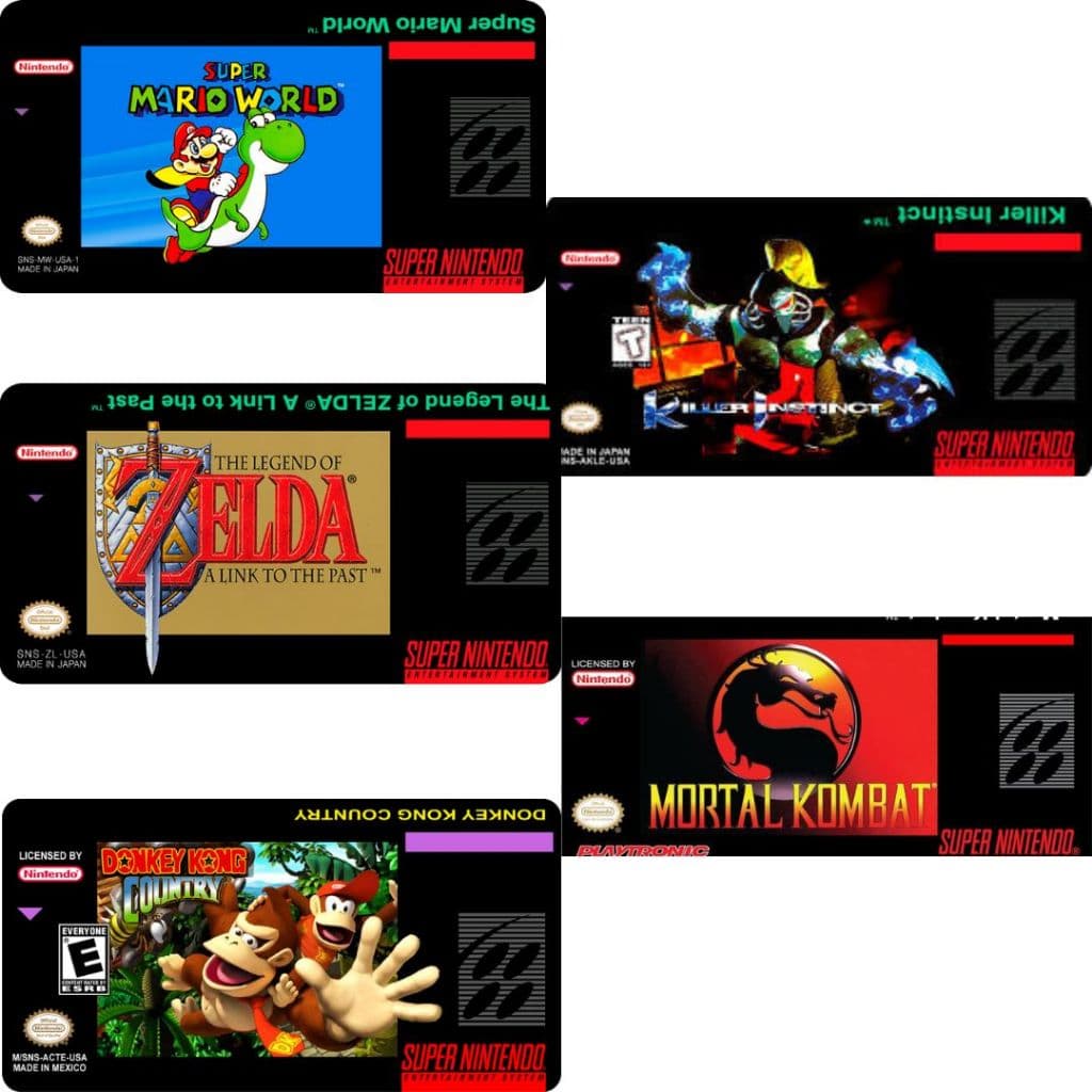 Kit 8 chaveiros de cartuchos super nintendo