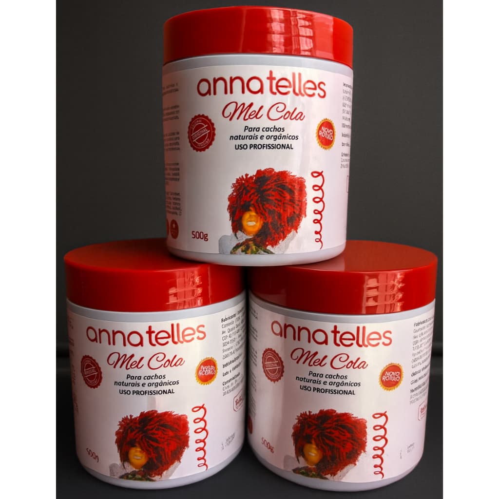 Kit 3 mel cola para cachos orgânicos e naturais 500g cada