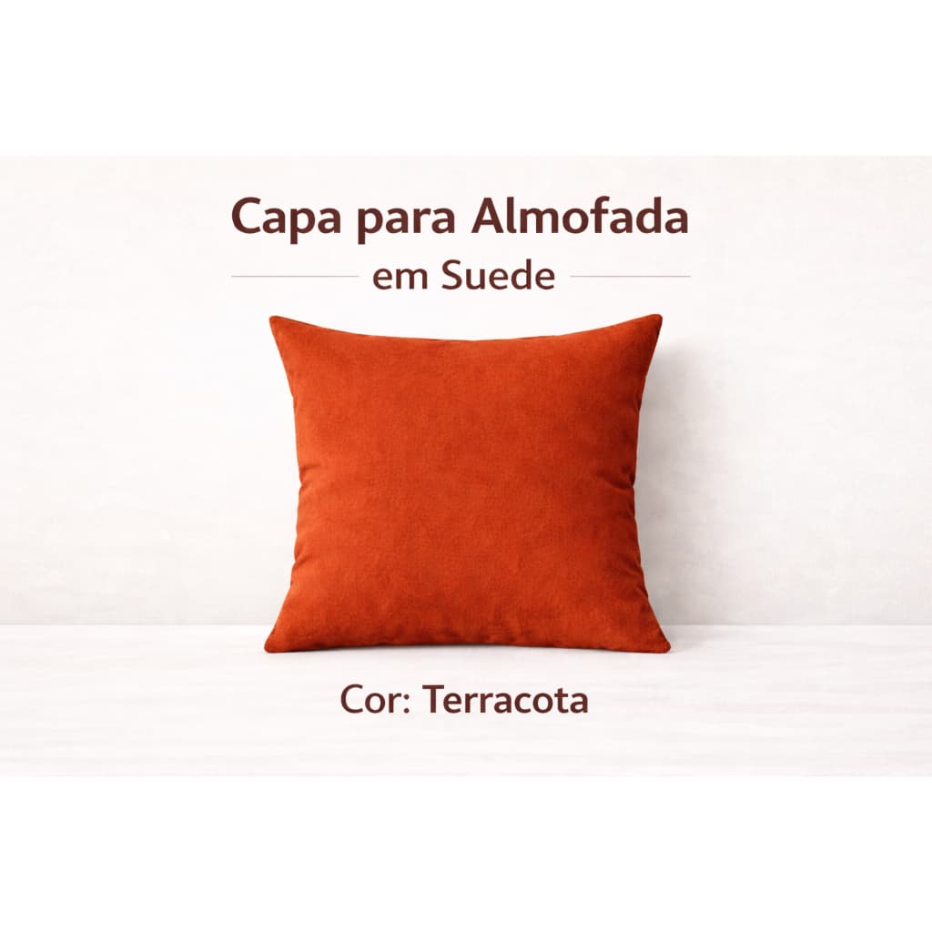 Capa Almofada 45x45 Suede Avulsa Terracota