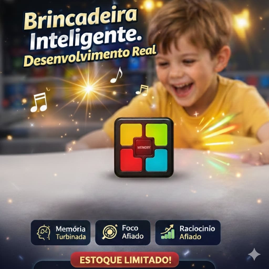 Jogo Memória Eletronico Sons Cores Luzes Genius NeuroPlay Kids™