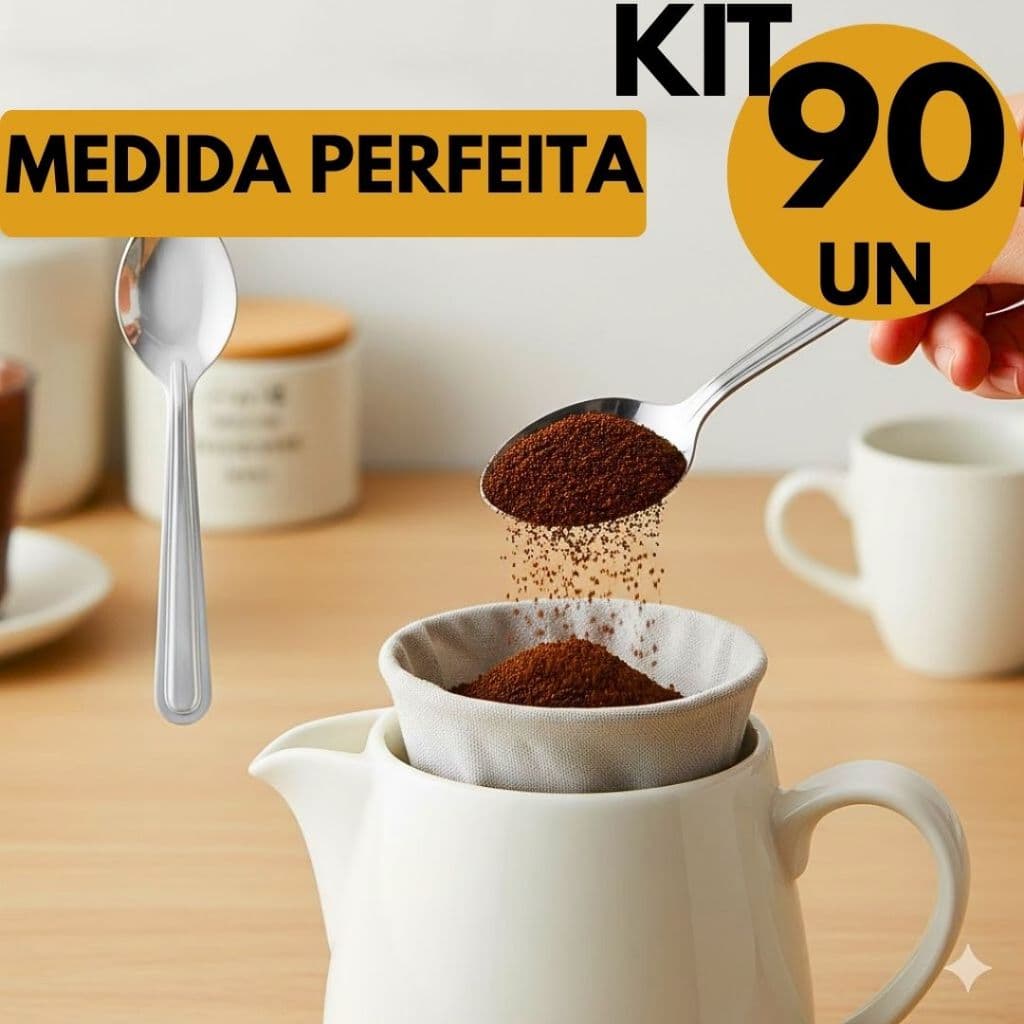 Kit 90 Colheres de Café Inox Padrão Profissional Medida Perfeita Para Casa Cafés Escritórios