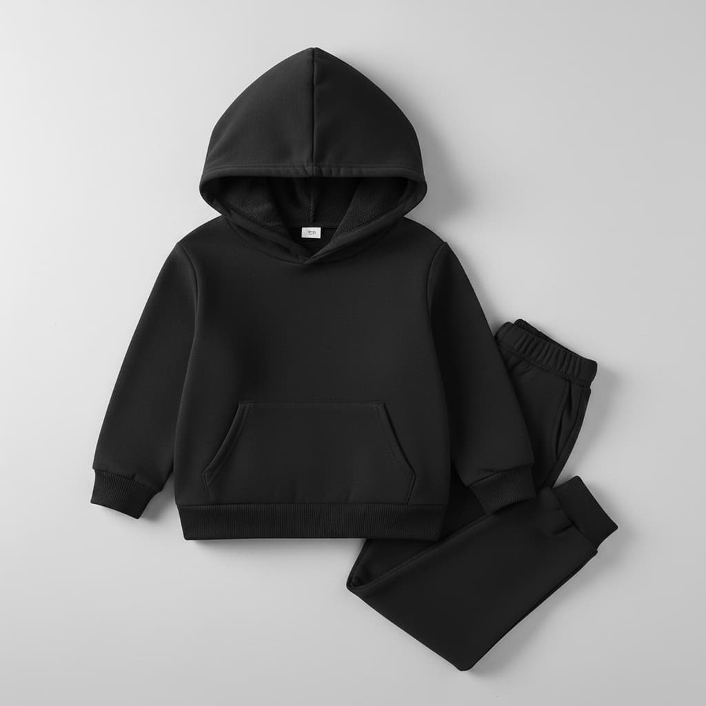 Conjunto Moletom Infantil Juvenil Liso Capuz E Calça Flanelada Inverno Frio