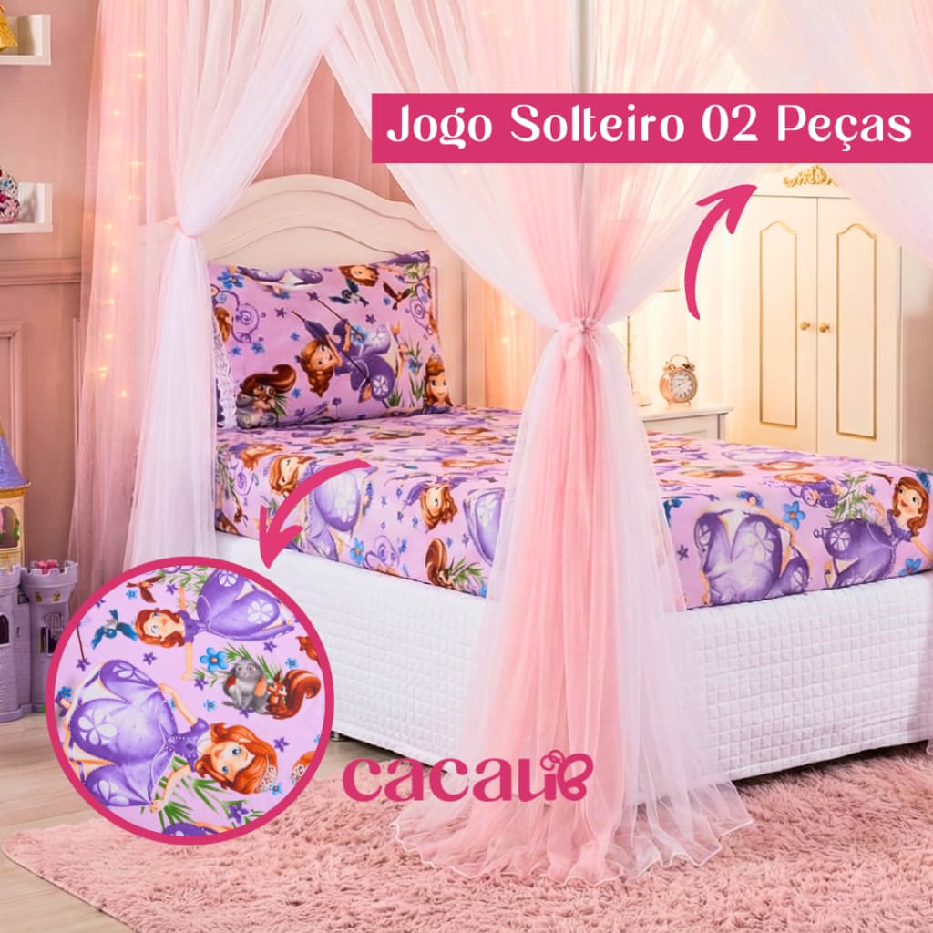 Jogo De Cama Infantil Solteiro 02 Peças Microfibra Estampada