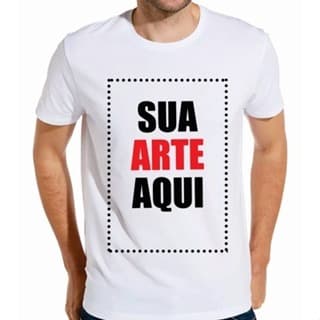 Camiseta Personalizada Branca Com Sua Estampa ou logo ou idéia ou criatividade (Não fazemos a arte)