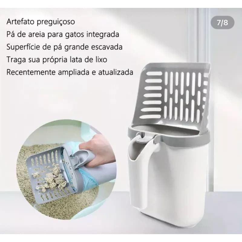 Pá Multifuncional para Areia de Gato - Grande Capacidade, Ideal para Casa, Pet Shop e Viagens